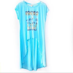 New Ariat Blue Rodeo Bound Asymmetric T-Shirt M